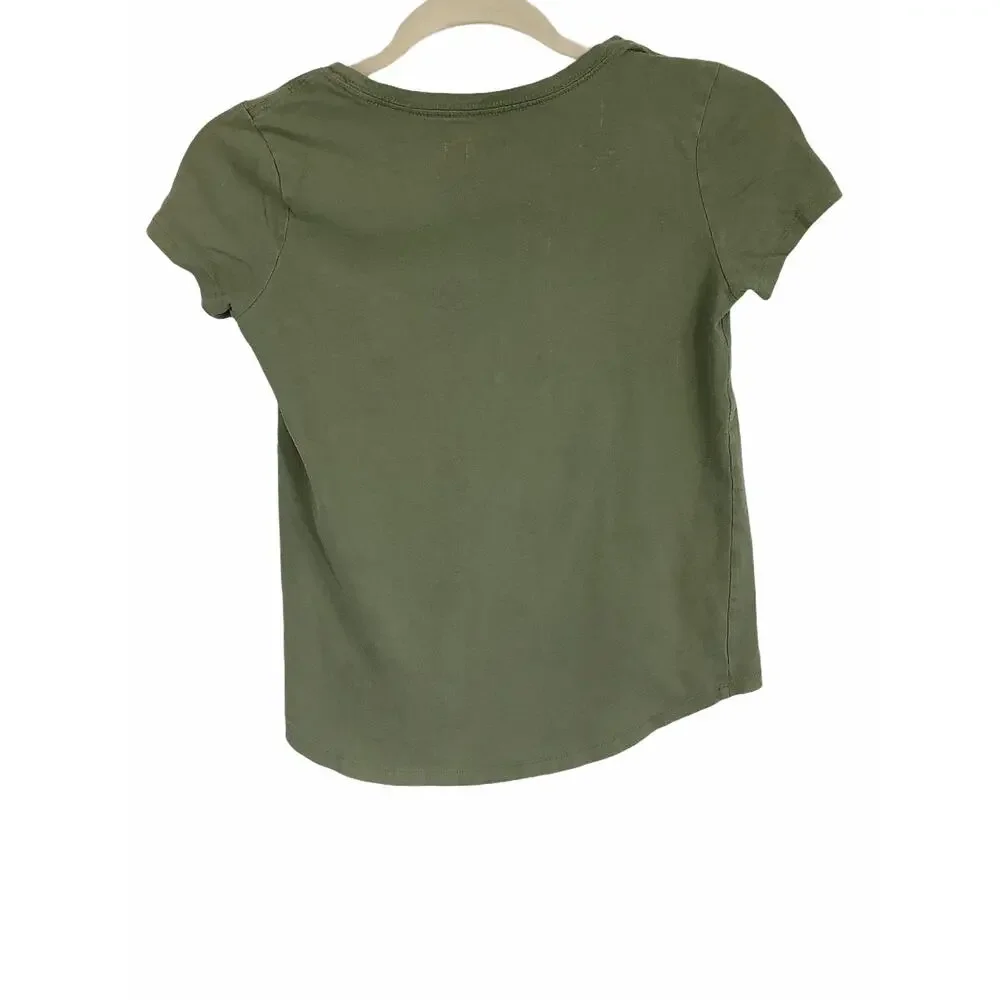 Old Navy Softest Tee Girl’s Army Green Short Sleeve T-Shirt Kid’s Size Medium 8